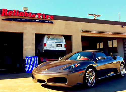 porsche front of shop